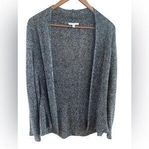 EILEEN FISHER Organic Linen Marled Mesh Knit Cardigan Gray Sz S